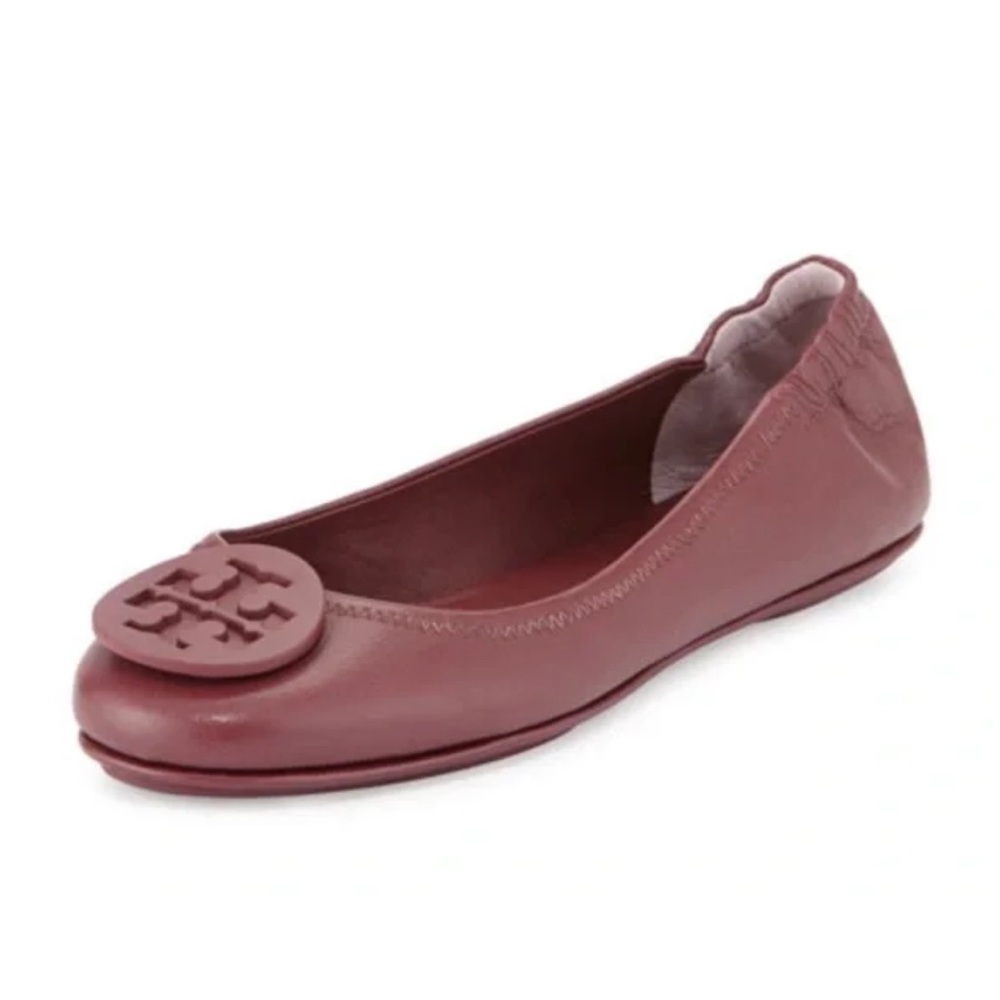Tory Burch Minnie Ballet Flat Nappa leather in Shiraz Maroon Size 9.5